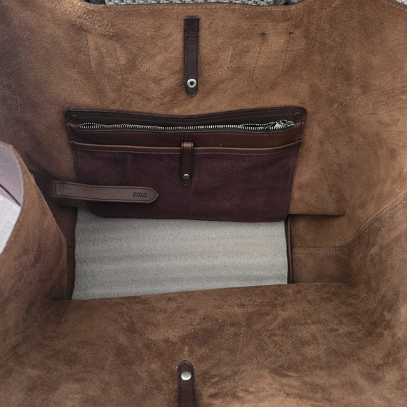 RARE Polo Ralph Lauren Concho Leather Large Bellport Tote Bag NEW - Picture 9 of 11